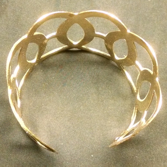 Bling Sparkle Shiny Cut-Out Wide Cuff Bracelet